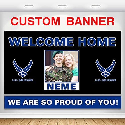 Custom Welcome Home U.S. Air Force/United States USAF Banner,Sign(6x9ft) by AUBAO