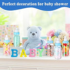 60 Pcs 4.5 Inch Baby Mini Milk Bottle Baby Shower Favor Fillable Feeding Bottle Candy Box Small Plastic Candy Container DIY Gift for Boy Girl Newborn Baptism Party Decor (Blue) - Image 4