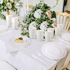 50 Set White Plates and Napkins Scalloped White Dinnerware - Image 6