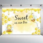 12x10ft Baby Shower Backdrop Sweet as Can Bee Photography Background Honeycomb Honey Yellow Bumblebee Boys Girls Kids Birthday Party Banner Decorations Newborn Gender Reveal Photo Booth Prop - Image 5