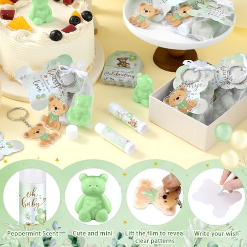 288 Pcs Baby Shower Favors Set for Guests,Green,Bear - Image 3