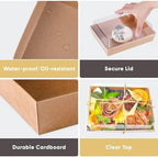 50 Pack 7x5in Charcuterie Board Boxes with Clear Lids, Paper Containers - Image 4