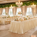 Wish Care Deep Champagne Table Clothes for Rectangle Tables 6ft, Wrinkle Resistant Fitted Table Cloth with Pleated Ruffle Skirts for Banquet Wedding Baby Shower Folding Tables - Image 6