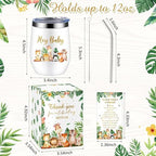 Hoolerry 6 Set Baby Shower Cups, 12oz Stainless Steel Tumbler, Wild Animals - Image 2