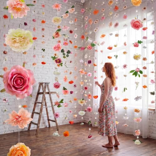 Suncalla 6 Pack 35.4ft Fake Flower LED Garland Backdrop, Lovely, Multicolor by Unknown
