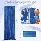 Royal Blue Curtain Panels Sequin Backdrop 6 Pieces 2ftx8ft Sparkly Curtain - Image 4