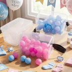 4 Sets Baby Shower Game Swing Shaking Balls Set for Adult Novelty Twerk Includes 120 Table Tennis Balls, 4 Strap Shake Boxes 4 Belts for Bridal Party(Gender Reaveal,Pink, Blue) - Image 2
