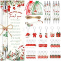145 Pcs Christmas Santa Baby Shower Favors for Guests, Retractable Ballpoint Pens, Keychains, Thank You Cards, Gift Bags & Twine, Gender Reveal Party Souvenirs, Holiday Baby Shower Prizes Bulk by EYNDYN