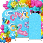 3 Pcs Pool Party Arch Backdrop Stand Cover Summer Pool Hawaiian Theme Cover by Unknown