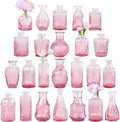 TBWIND Pink Glass Bud Vase Set of 24, Small Flower Vases by TBWIND