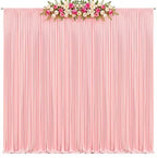 20x10ft Blush Pink Backdrop Curtains for Parties Baby Shower Photo Wrinkle Free Polyester Photoshoot Curtains Drapes Backdrop for Girls Birthday Party Gender Reveal Background 4 Panels 5x10FT - Image 2