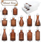 TBWIND 12-Piece Glass Bud Vase Set – Small Caramel Coffee Brown - Image 3