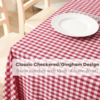 Red White Gingham Ruffle Tablecloth Square 60"x60" - Image 4