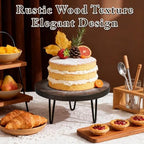 3 Pcs Buffet Risers, Wood Round Food Riser Dessert Table Display Stand Set for Party Wood Cupcake Stands Nesting Table for Home Decor (Walnut) - Image 5