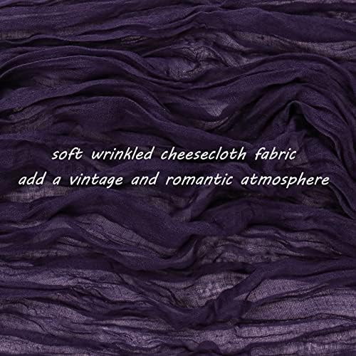 35x120 Inch Dark Purple Cheesecloth Table Runner Gothic Wedding Party Decor - Image 3