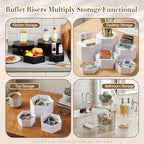 Leinuosen 7 Pcs Large Acrylic Buffet Risers, 6-12" Hexagonal, Clear - Image 6