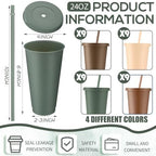 Skylety 36 Pcs Woodland Plastic Cups with Lids and Straws 24 oz - Image 3
