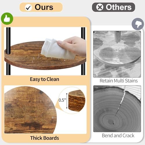 Cupcake Stand, 360° Rotating Wooden Cupcake Stand 3 Tier Large Dessert Table Display Set Cupcake Tower Tiered Tray Stand Serving Tray for Party Supplies Vendor Display Farmhouse Decor (2 Pack) - Image 4