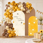 FYSUIMU 3 Pcs Bee Arch Backdrop Covers Baby Shower Honeycomb Stretchy Spandex Arch Stand Fabric Cover for Gender Reveal Wedding Birthday Party Decoration (4ft/5ft/6ft) - Image 5