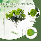 Geosar 8 Bundles Artificial Peonies Flowers,Olive Green - Image 2