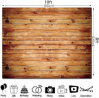 10x8FT Polyester Rustic Wooden Board Backdrop Vintage Natural Brown Wood Photography Background Supplies for Birthday Party Banner Baby Shower Photo Booth Props Cake Table Decoration - Image 2