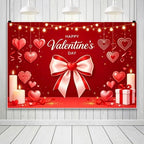 15x10ft Valentines Day Backdrop Happy Valentines Day Background Red Heart Bow Candle Gift Party Decorations Romantic Photo Booth Banner for Wedding Anniversary Date Night Birthday Photoshoot - Image 2