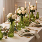 24PCS Mini Bud Vases As Wedding Centerpieces for Tables,Clear Bud Vases for Flowers,Small Flower Vases Suitable for Birthday Party,Anniversary,Wedding Reception,Baby Shower (Green, 24PCS) - Image 6