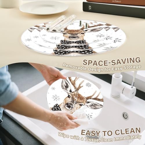 3 Tier Cupcake Cake Stand Winter Cute Deer White Dessert Table Display Trays Set Acrylic Large Cake Holder for Baby Shower Party Supplies, Holds 34 Cupcakes - Image 4