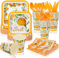 350 Pcs Little Cutie Paper Plate and Napkin Set Disposable Serve 50 by Suttmin