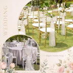 VitalCozy 50 Pack Ivory White Pearls Chair Sashes with Bows Wedding Decor - Image 6
