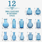 Mini Bud Vases Centerpieces for Tables,Clear Bud Vases for Flowers,Small Flower Vases Suitable for Birthday Party,Anniversary,Wedding Reception,Baby Shower (Blue, 12PCS) - Image 2