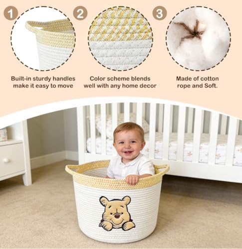 Kihraw Winnie Storage Basket for Nursery for Toy Organizer, Kids Room Decor - Image 2