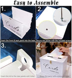 Extra Large Card Box with Lock & Slot, Elegant White Wedding Card for Reception Money Gift Envelope Cards, Spacious Gift Cards Holder Box for Party Graduation Baby Bridal Shower Table Decor - Image 6