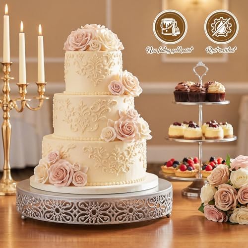 Wenqik 18 Inch Cake Stand Round Metal Cupcake - Image 4