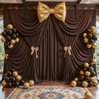 20ft x 10ft Brown Backdrop Curtains, Brown Drapes for Backdrop Fabric - Image 2