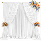 50x8ft White Backdrop Curtains for Parties Wrinkle Free Fabric Backdrop Curtain Wedding Photo Drapes Backdrop for Birthday Party Baby Shower Bridal Shower Photography Back Drop 10 Panels 5x8FT - Image 4