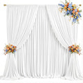 40x8ft White Backdrop Curtains for Parties Wrinkle Free Fabric Backdrop Curtain Wedding Photo Drapes Backdrop for Birthday Party Baby Shower Bridal Shower Photography Back Drop 8 Panels 5x8FT by Suppromo