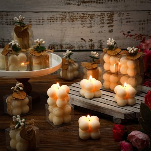 Mtlee 30 Sets Mini Bubble Candles Party Favors DIY Gift Set, Ivory - Image 3