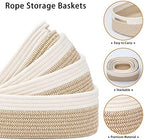 7 Piece Cotton Rope Woven Basket Set - Small Basket for Baby Nursery, Pets, Montessori, Dog & Cat Toy Boxes, Bathroom Organization Bins (White/Brown) - Image 3
