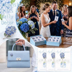 50 Sets Blue Hydrangea Gifts Enamel Pins Cards Wedding Favors Bulk - Image 5