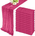 35x72 Inch Hot Pink Cheesecloth Table Runner Bachelorette Party Decor by Fivenl