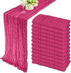 35x120 Inch Hot Pink Cheesecloth Table Runner Bachelorette Party Decor by Fivenl