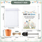 200 PCS Baby Shower Party Favor for Guests Include 50 Flower Seed Packets 50 Pots 50 Organza Bags 50 Garden Shovel for Baby Shower Birthday Party Favor, No Seeds - Image 5