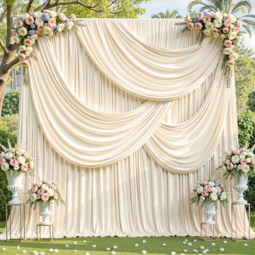 50 x 10ft Champagne Backdrop Curtains, Champagne Drapes for Backdrop Fabric - Image 7