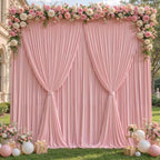 20x10ft Dusty Rose Backdrop Curtain Panels for Parties - Wrinkle Free Polyester Photo Curtain Backdrop Wedding Back Drop Fabric Drapes for Party Decorations Background for Photography by WishCare