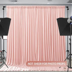 Blush Pink Backdrop Curtains-Wrinkle-Free Polyester Photography Drapes Party Curtain Background for Baby Shower Wedding Decorations- 24 X10FT - Image 6