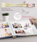 Artfeel Photo Album Self Adhesive Scrapbook Album for 3x5 4x6 5x7 8x10 Pictures,40 Pages Linen Cover with Display Window DIY Photo Book,Ideal Gifts for Family Travel Wedding Baby - Image 3