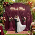 10×14 ft Wrinkle Free Maroon Backdrop Curtain for Wedding Parties-2 Panels 5×14ft Height Silky Polyester Burgundy Photo Backdrop Drapes Curtains for Birthday Baby Shower Photography Background Cloth by ENJOYYOURPARTY