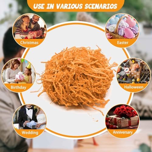 Tisspoms 10LB Orange Crinkle Cut Paper Shred Filler, Crinkle Paper Shreds - Image 6