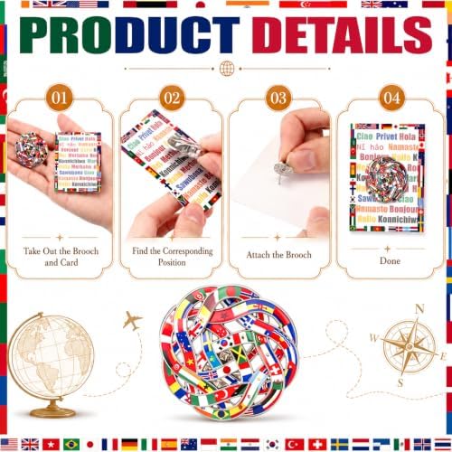 Highergo 48 Sets World Country Flag Enamel Pins - Image 3